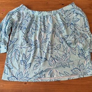 Floral Off-Shoulder Top -‎ Blue